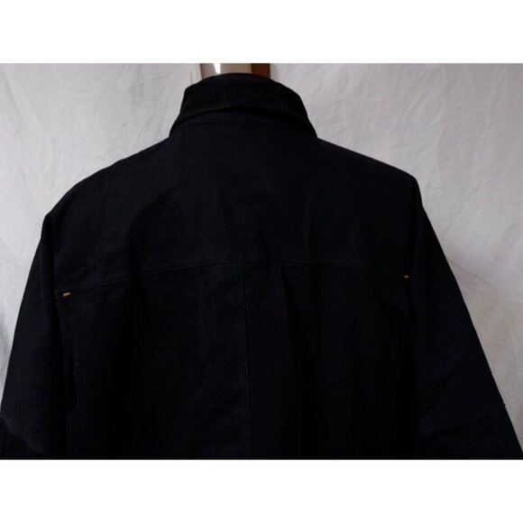 Timberland Pro Series Men XXL Black Lined Corduroy Collar Full Zip Canvas Coat - Picture 6 of 16